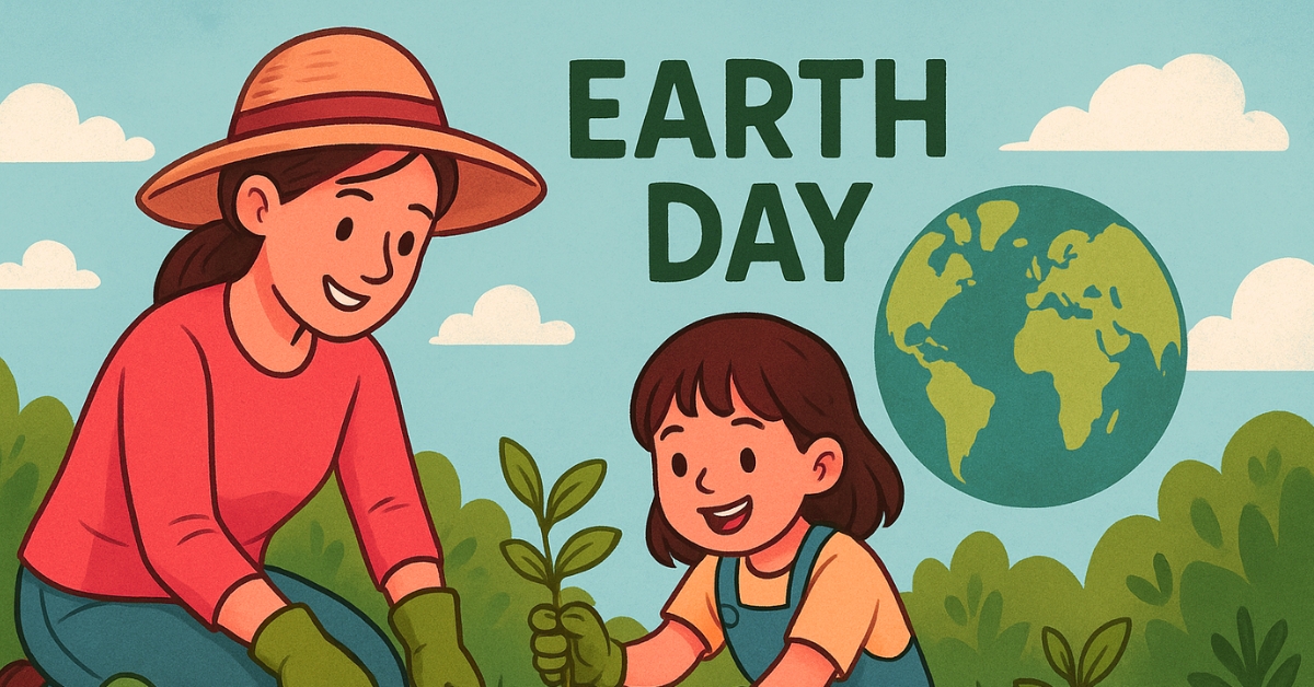 Parent-child bonding activities, gardening Earth Day